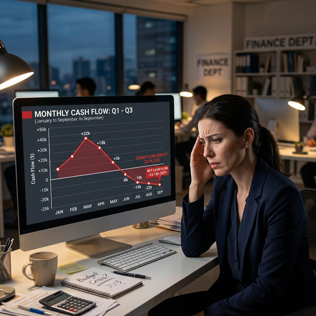 firefly gemini flash a cash flow graph going down— symbolizing financial strain 364708